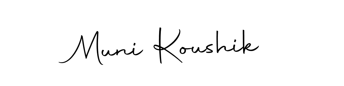 if you are searching for the best signature style for your name Muni Koushik. so please give up your signature search. here we have designed multiple signature styles  using Autography-DOLnW. Muni Koushik signature style 10 images and pictures png