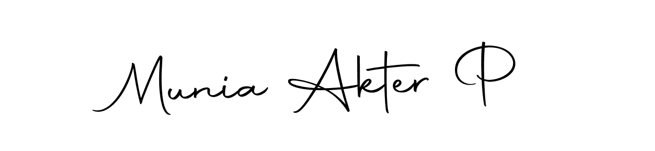 It looks lik you need a new signature style for name Munia Akter P. Design unique handwritten (Autography-DOLnW) signature with our free signature maker in just a few clicks. Munia Akter P signature style 10 images and pictures png