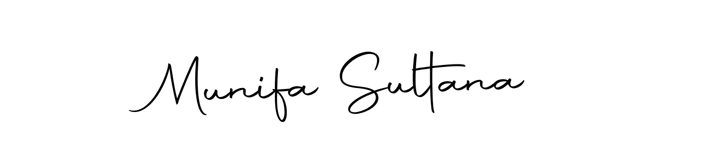 How to make Munifa Sultana name signature. Use Autography-DOLnW style for creating short signs online. This is the latest handwritten sign. Munifa Sultana signature style 10 images and pictures png