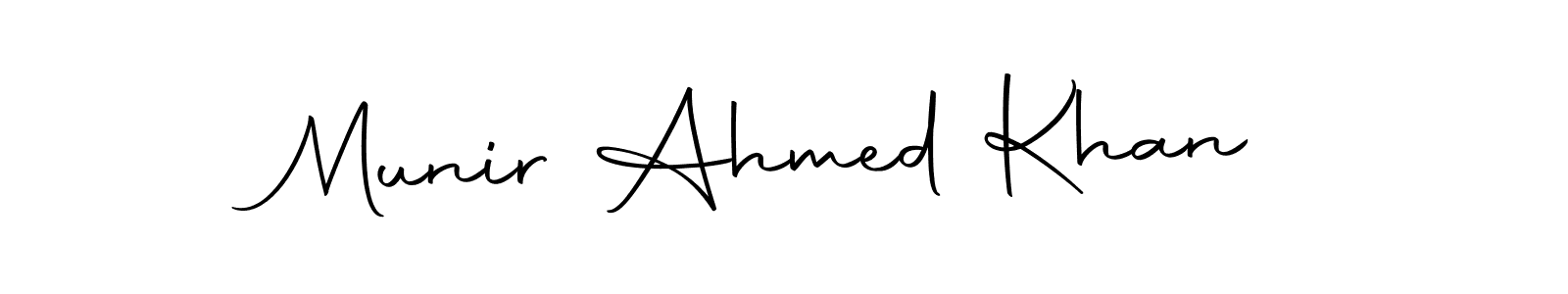 How to make Munir Ahmed Khan name signature. Use Autography-DOLnW style for creating short signs online. This is the latest handwritten sign. Munir Ahmed Khan signature style 10 images and pictures png