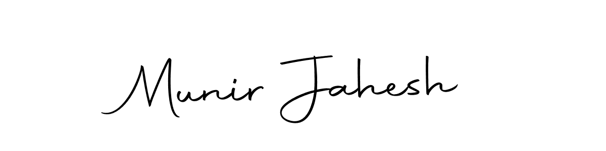 How to make Munir Jahesh name signature. Use Autography-DOLnW style for creating short signs online. This is the latest handwritten sign. Munir Jahesh signature style 10 images and pictures png