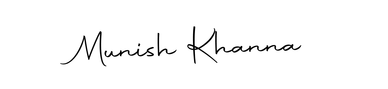 Create a beautiful signature design for name Munish Khanna. With this signature (Autography-DOLnW) fonts, you can make a handwritten signature for free. Munish Khanna signature style 10 images and pictures png