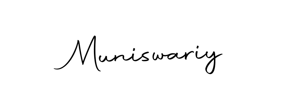 Use a signature maker to create a handwritten signature online. With this signature software, you can design (Autography-DOLnW) your own signature for name Muniswariy. Muniswariy signature style 10 images and pictures png