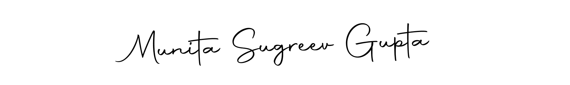 How to make Munita Sugreev Gupta name signature. Use Autography-DOLnW style for creating short signs online. This is the latest handwritten sign. Munita Sugreev Gupta signature style 10 images and pictures png