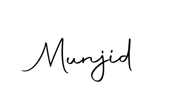 Make a beautiful signature design for name Munjid. With this signature (Autography-DOLnW) style, you can create a handwritten signature for free. Munjid signature style 10 images and pictures png