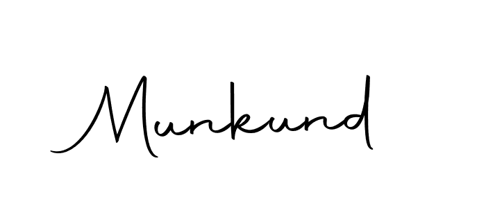 Use a signature maker to create a handwritten signature online. With this signature software, you can design (Autography-DOLnW) your own signature for name Munkund. Munkund signature style 10 images and pictures png