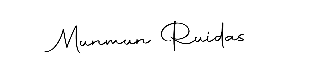 How to make Munmun Ruidas name signature. Use Autography-DOLnW style for creating short signs online. This is the latest handwritten sign. Munmun Ruidas signature style 10 images and pictures png