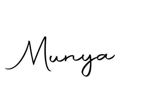 Make a beautiful signature design for name Munya. With this signature (Autography-DOLnW) style, you can create a handwritten signature for free. Munya signature style 10 images and pictures png