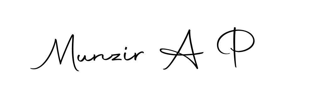 You should practise on your own different ways (Autography-DOLnW) to write your name (Munzir A P) in signature. don't let someone else do it for you. Munzir A P signature style 10 images and pictures png