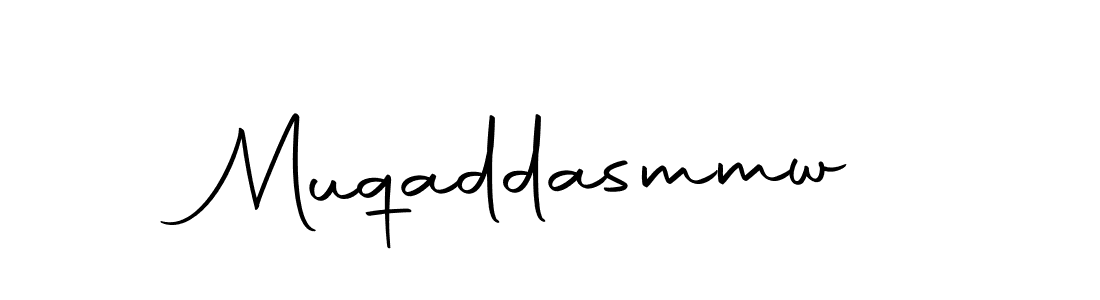 How to make Muqaddasmmw name signature. Use Autography-DOLnW style for creating short signs online. This is the latest handwritten sign. Muqaddasmmw signature style 10 images and pictures png