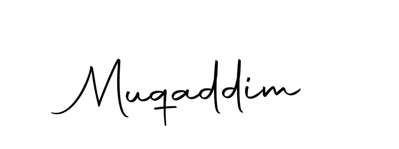 Use a signature maker to create a handwritten signature online. With this signature software, you can design (Autography-DOLnW) your own signature for name Muqaddim. Muqaddim signature style 10 images and pictures png