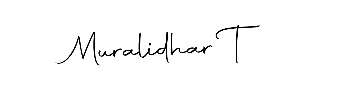 Use a signature maker to create a handwritten signature online. With this signature software, you can design (Autography-DOLnW) your own signature for name Muralidhar T. Muralidhar T signature style 10 images and pictures png