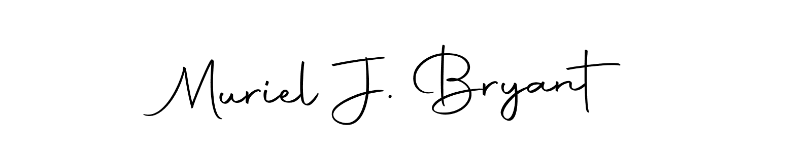 How to make Muriel J. Bryant name signature. Use Autography-DOLnW style for creating short signs online. This is the latest handwritten sign. Muriel J. Bryant signature style 10 images and pictures png