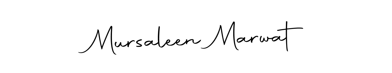 How to make Mursaleen Marwat name signature. Use Autography-DOLnW style for creating short signs online. This is the latest handwritten sign. Mursaleen Marwat signature style 10 images and pictures png