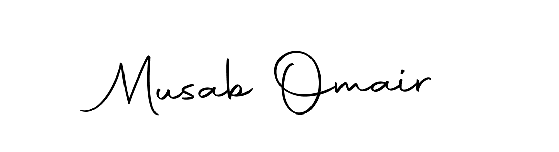 You should practise on your own different ways (Autography-DOLnW) to write your name (Musab Omair) in signature. don't let someone else do it for you. Musab Omair signature style 10 images and pictures png