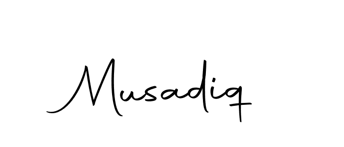 You should practise on your own different ways (Autography-DOLnW) to write your name (Musadiq) in signature. don't let someone else do it for you. Musadiq signature style 10 images and pictures png