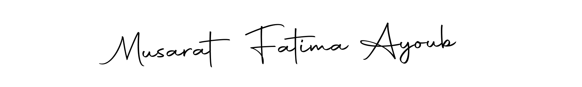 Design your own signature with our free online signature maker. With this signature software, you can create a handwritten (Autography-DOLnW) signature for name Musarat Fatima Ayoub. Musarat Fatima Ayoub signature style 10 images and pictures png