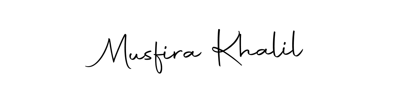 How to make Musfira Khalil name signature. Use Autography-DOLnW style for creating short signs online. This is the latest handwritten sign. Musfira Khalil signature style 10 images and pictures png