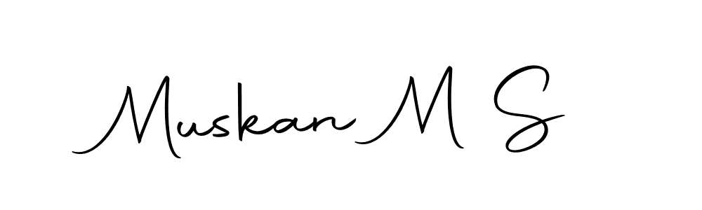 How to make Muskan M S name signature. Use Autography-DOLnW style for creating short signs online. This is the latest handwritten sign. Muskan M S signature style 10 images and pictures png