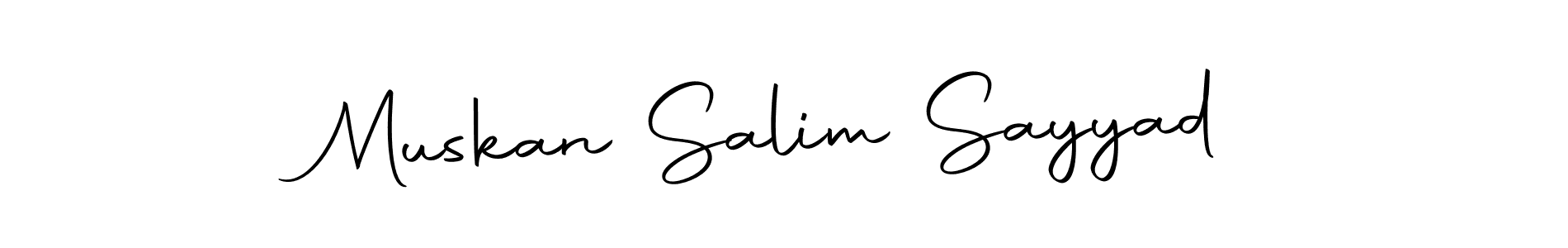 Create a beautiful signature design for name Muskan Salim Sayyad. With this signature (Autography-DOLnW) fonts, you can make a handwritten signature for free. Muskan Salim Sayyad signature style 10 images and pictures png