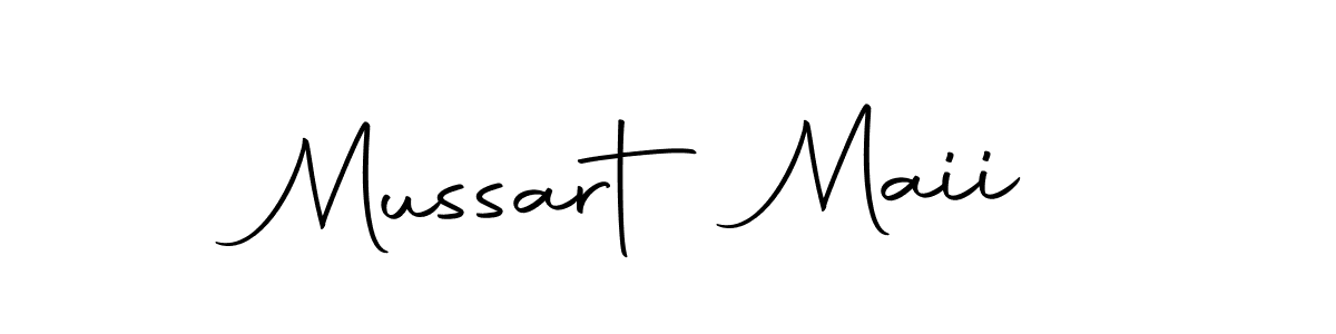 How to make Mussart Maii name signature. Use Autography-DOLnW style for creating short signs online. This is the latest handwritten sign. Mussart Maii signature style 10 images and pictures png