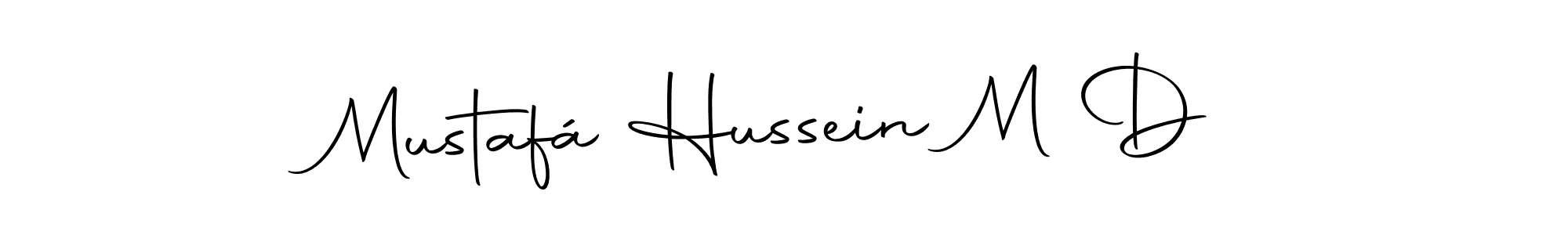 How to make Mustafá Hussein M D name signature. Use Autography-DOLnW style for creating short signs online. This is the latest handwritten sign. Mustafá Hussein M D signature style 10 images and pictures png
