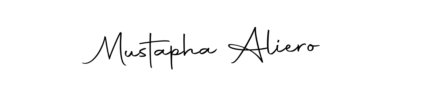 How to make Mustapha Aliero name signature. Use Autography-DOLnW style for creating short signs online. This is the latest handwritten sign. Mustapha Aliero signature style 10 images and pictures png