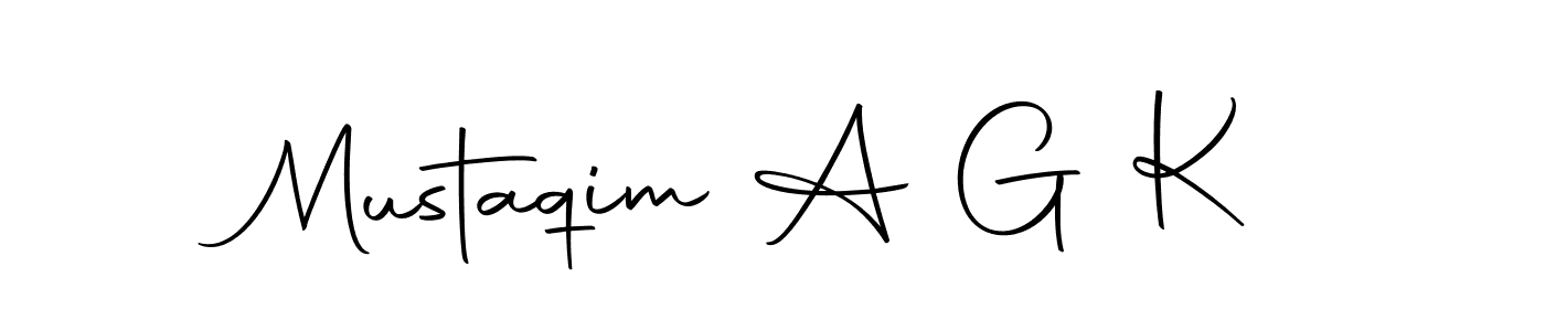 How to make Mustaqim A G K name signature. Use Autography-DOLnW style for creating short signs online. This is the latest handwritten sign. Mustaqim A G K signature style 10 images and pictures png