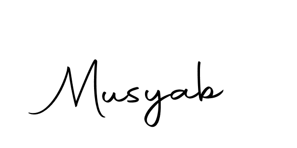 Musyab stylish signature style. Best Handwritten Sign (Autography-DOLnW) for my name. Handwritten Signature Collection Ideas for my name Musyab. Musyab signature style 10 images and pictures png