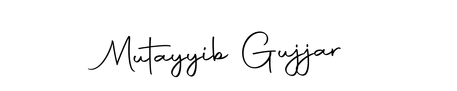 How to make Mutayyib Gujjar name signature. Use Autography-DOLnW style for creating short signs online. This is the latest handwritten sign. Mutayyib Gujjar signature style 10 images and pictures png