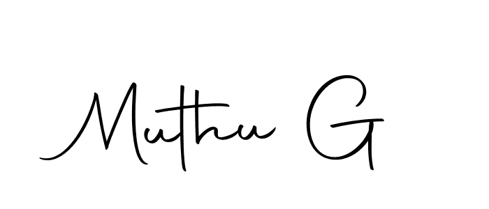 Create a beautiful signature design for name Muthu G. With this signature (Autography-DOLnW) fonts, you can make a handwritten signature for free. Muthu G signature style 10 images and pictures png