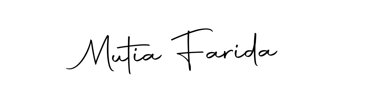 Design your own signature with our free online signature maker. With this signature software, you can create a handwritten (Autography-DOLnW) signature for name Mutia Farida. Mutia Farida signature style 10 images and pictures png