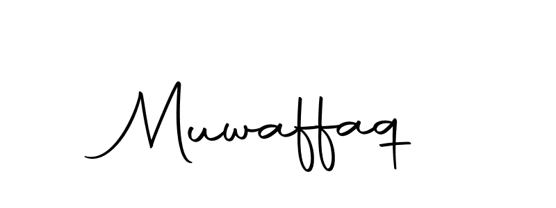 You should practise on your own different ways (Autography-DOLnW) to write your name (Muwaffaq) in signature. don't let someone else do it for you. Muwaffaq signature style 10 images and pictures png
