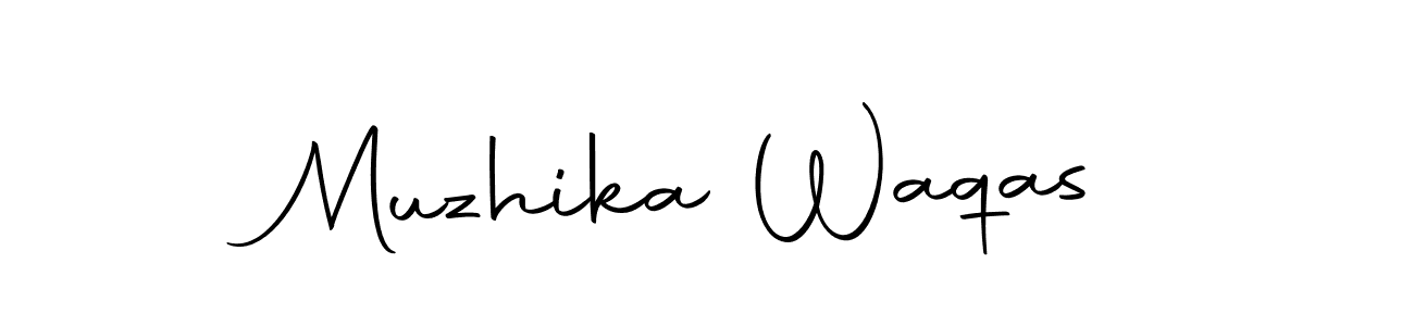 How to make Muzhika Waqas name signature. Use Autography-DOLnW style for creating short signs online. This is the latest handwritten sign. Muzhika Waqas signature style 10 images and pictures png