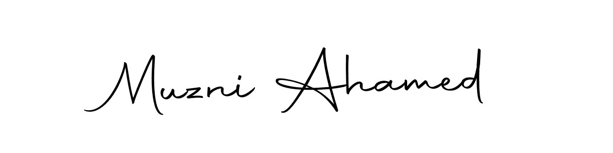 The best way (Autography-DOLnW) to make a short signature is to pick only two or three words in your name. The name Muzni Ahamed include a total of six letters. For converting this name. Muzni Ahamed signature style 10 images and pictures png