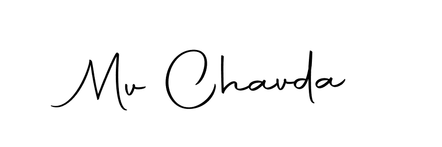 How to make Mv Chavda name signature. Use Autography-DOLnW style for creating short signs online. This is the latest handwritten sign. Mv Chavda signature style 10 images and pictures png