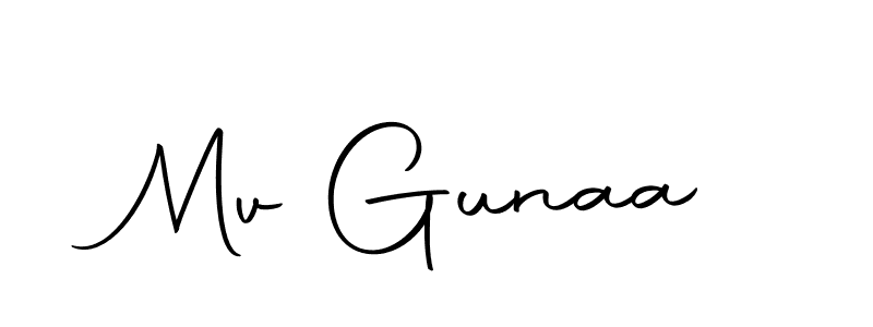 Create a beautiful signature design for name Mv Gunaa. With this signature (Autography-DOLnW) fonts, you can make a handwritten signature for free. Mv Gunaa signature style 10 images and pictures png