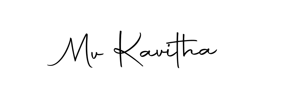 Create a beautiful signature design for name Mv Kavitha. With this signature (Autography-DOLnW) fonts, you can make a handwritten signature for free. Mv Kavitha signature style 10 images and pictures png