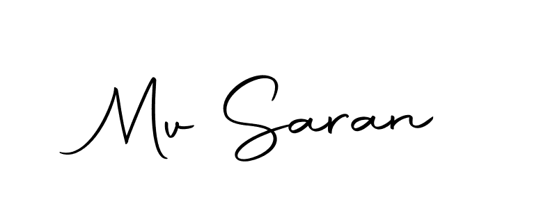 Use a signature maker to create a handwritten signature online. With this signature software, you can design (Autography-DOLnW) your own signature for name Mv Saran. Mv Saran signature style 10 images and pictures png