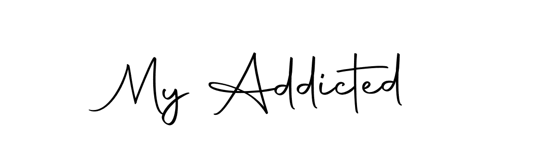 You should practise on your own different ways (Autography-DOLnW) to write your name (My Addicted) in signature. don't let someone else do it for you. My Addicted signature style 10 images and pictures png