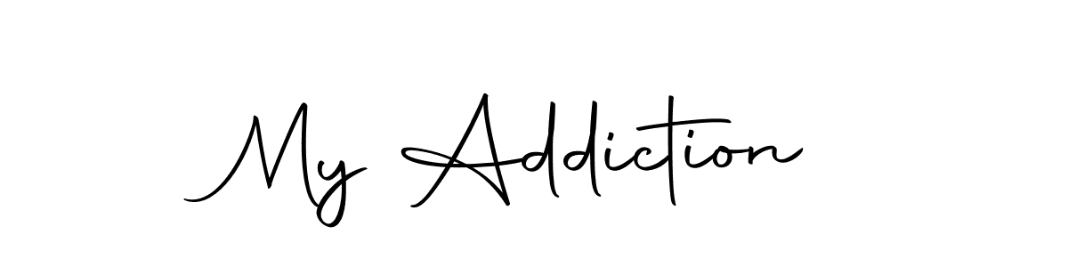 You should practise on your own different ways (Autography-DOLnW) to write your name (My Addiction) in signature. don't let someone else do it for you. My Addiction signature style 10 images and pictures png