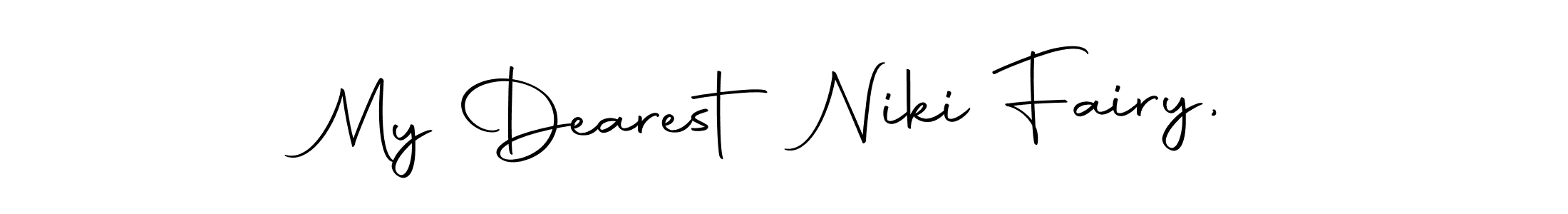 This is the best signature style for the My Dearest Niki Fairy, name. Also you like these signature font (Autography-DOLnW). Mix name signature. My Dearest Niki Fairy, signature style 10 images and pictures png