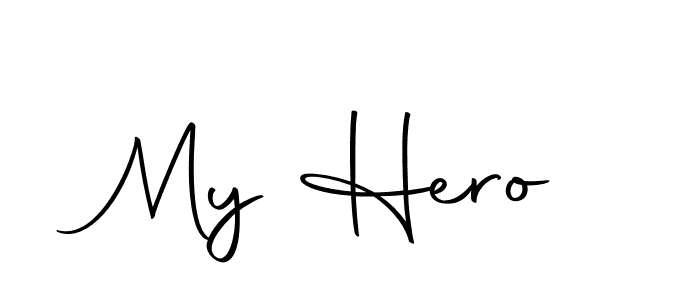 Use a signature maker to create a handwritten signature online. With this signature software, you can design (Autography-DOLnW) your own signature for name My Hero. My Hero signature style 10 images and pictures png