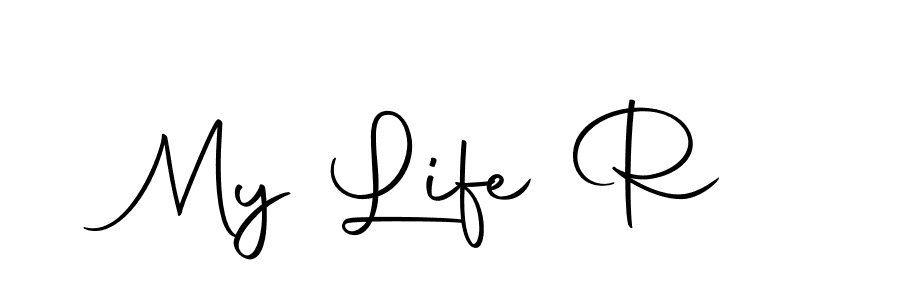 How to make My Life R name signature. Use Autography-DOLnW style for creating short signs online. This is the latest handwritten sign. My Life R signature style 10 images and pictures png