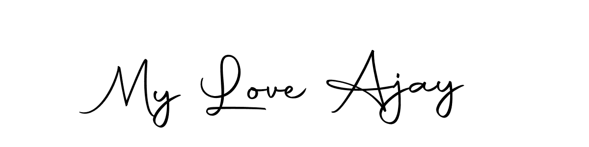 Similarly Autography-DOLnW is the best handwritten signature design. Signature creator online .You can use it as an online autograph creator for name My Love Ajay. My Love Ajay signature style 10 images and pictures png