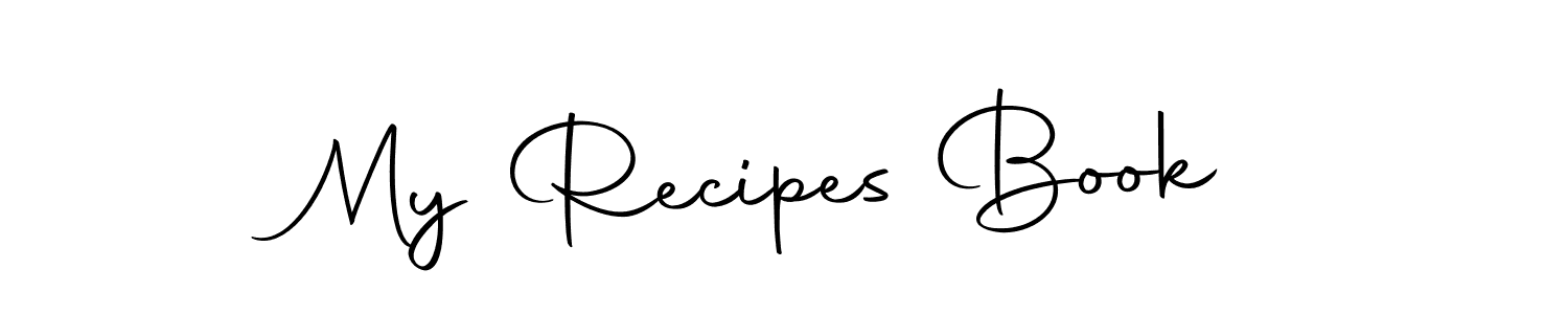 How to make My Recipes Book name signature. Use Autography-DOLnW style for creating short signs online. This is the latest handwritten sign. My Recipes Book signature style 10 images and pictures png