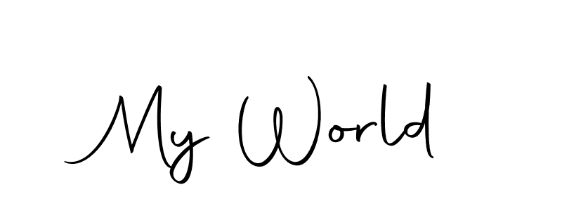 My World stylish signature style. Best Handwritten Sign (Autography-DOLnW) for my name. Handwritten Signature Collection Ideas for my name My World. My World signature style 10 images and pictures png