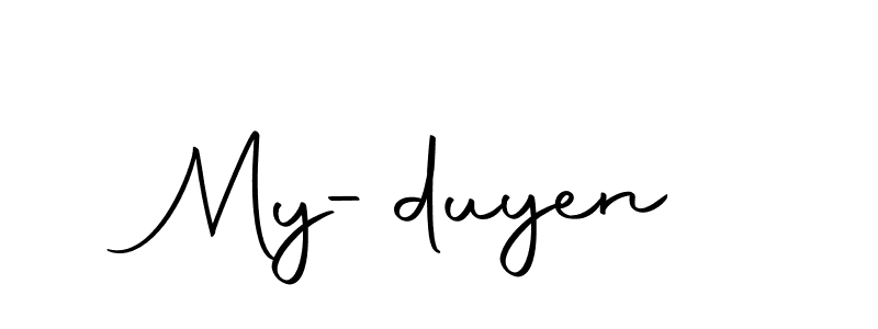 Create a beautiful signature design for name My-duyen. With this signature (Autography-DOLnW) fonts, you can make a handwritten signature for free. My-duyen signature style 10 images and pictures png