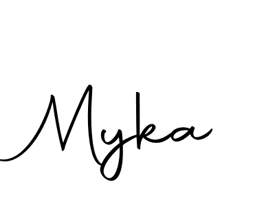 Create a beautiful signature design for name Myka. With this signature (Autography-DOLnW) fonts, you can make a handwritten signature for free. Myka signature style 10 images and pictures png