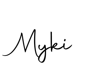 Use a signature maker to create a handwritten signature online. With this signature software, you can design (Autography-DOLnW) your own signature for name Myki. Myki signature style 10 images and pictures png